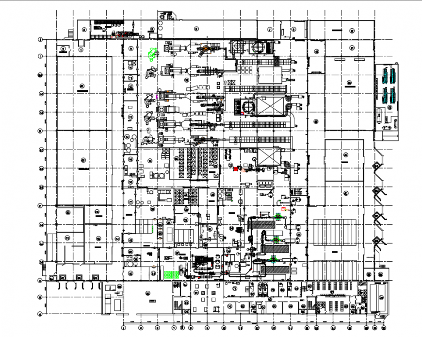 Fish processing industrial plant plan cad drawing details dwg file