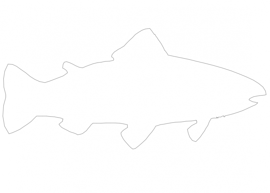 Fish side view elevation cad block details dwg file