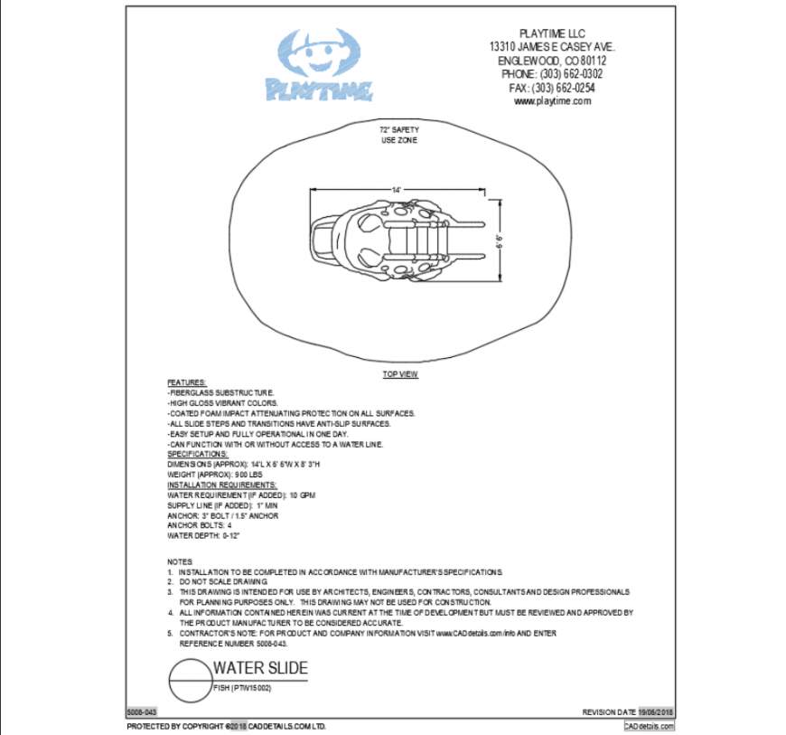 Fish water animal floatable equipment cad block design dwg file