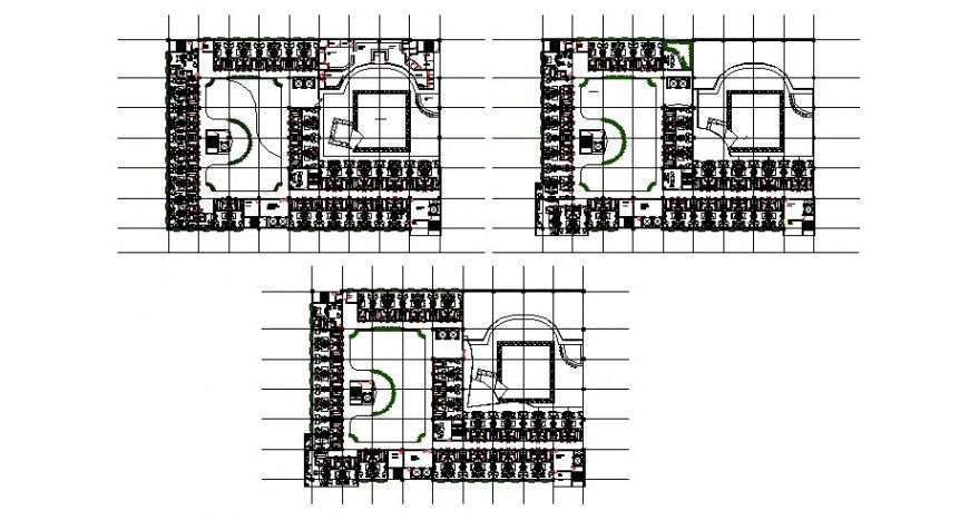 Five-star hotel working plan detailing drawing in autocad software