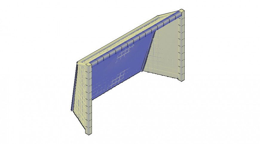 Five a side football goals detail dwg file