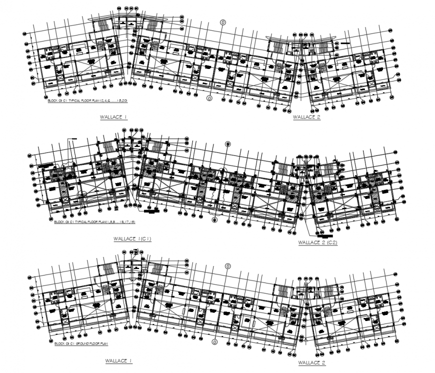 Five bhk duplex floor plan distribution cad drawing details dwg file