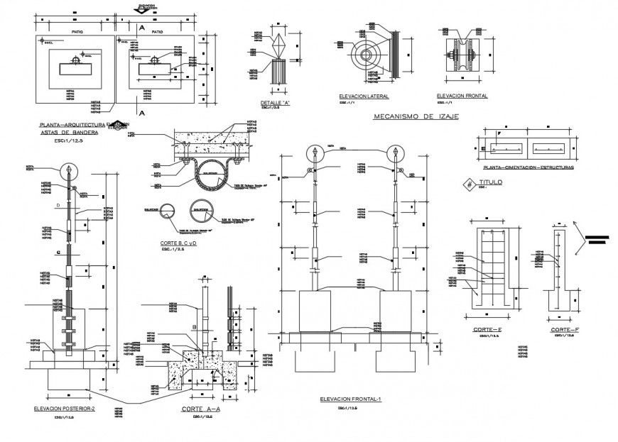 Flagstone elevation, section, plan and auto-cad drawing details dwg file
