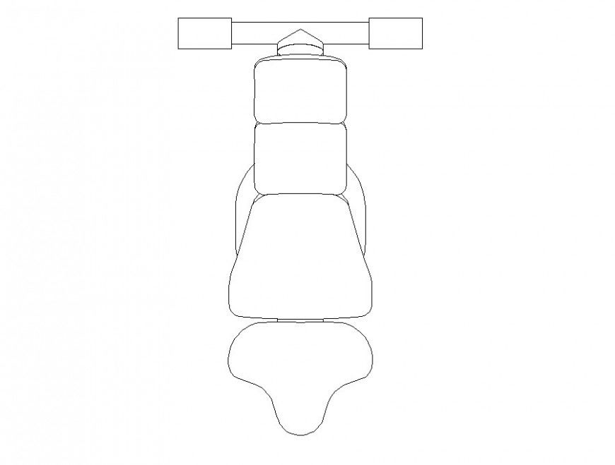 Flat bench detail 2d view CAD gym equipment block layout file in dwg format