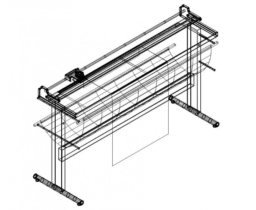 Flat cutter 3d drawing in dwg file.