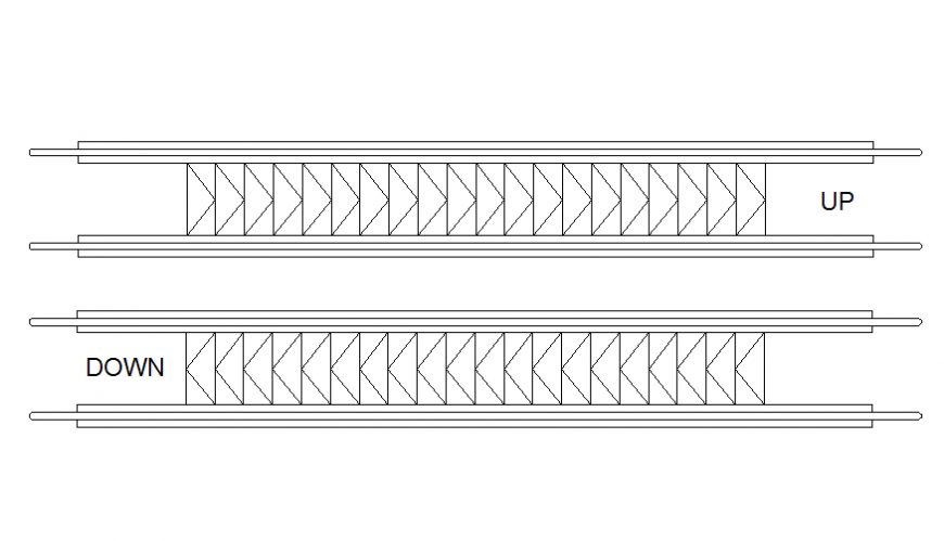 Flat elevators up and down top view elevation cad drawing details dwg file
