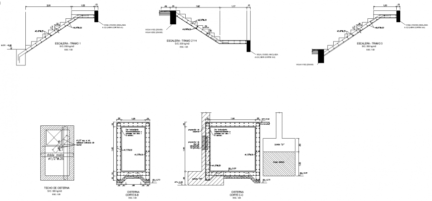Flat structures plan with detailing dwg file.