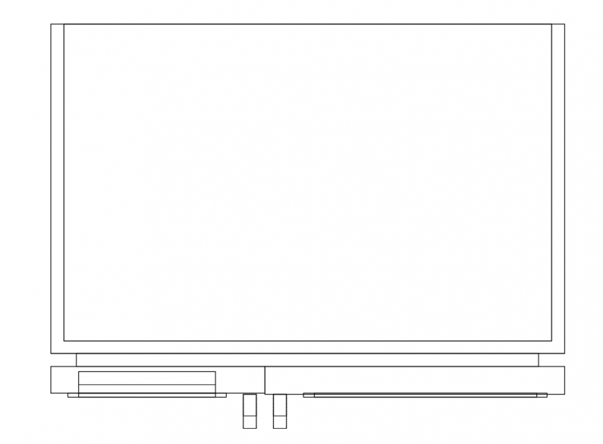 Flat television front elevation cad blocks details dwg file