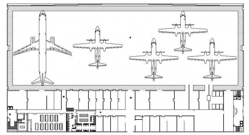 Flight parking at aircraft cad file