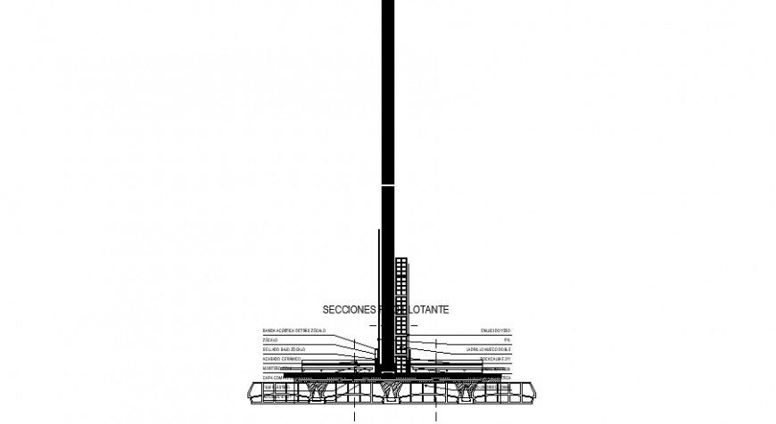 Floating floor constructive structure cad drawing details dwg file