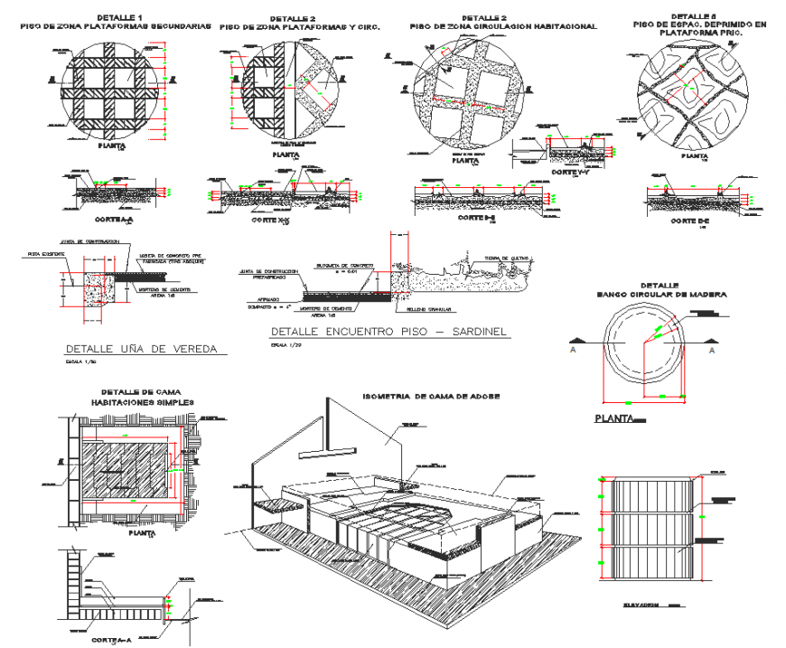 Floor and bed plan and section detail