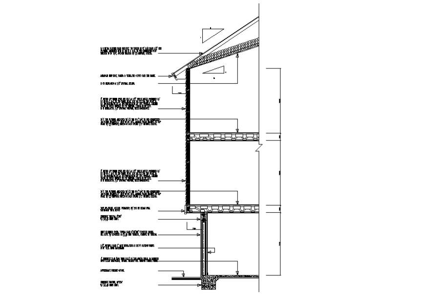Floor and roofing detail elevation and plan layout file