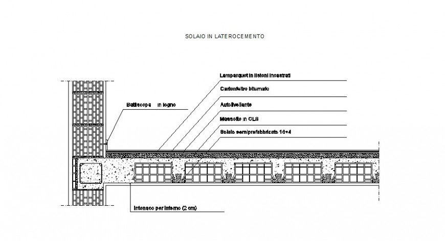 Floor concrete slab constructive structure cad drawing details dwg file