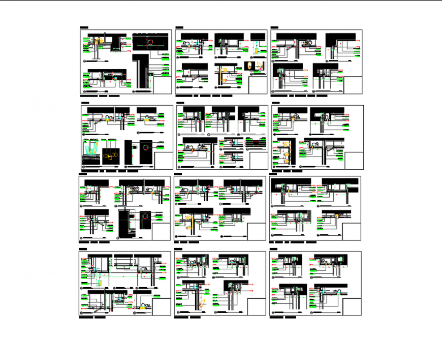 Floor construction and structure details of pent house building dwg file