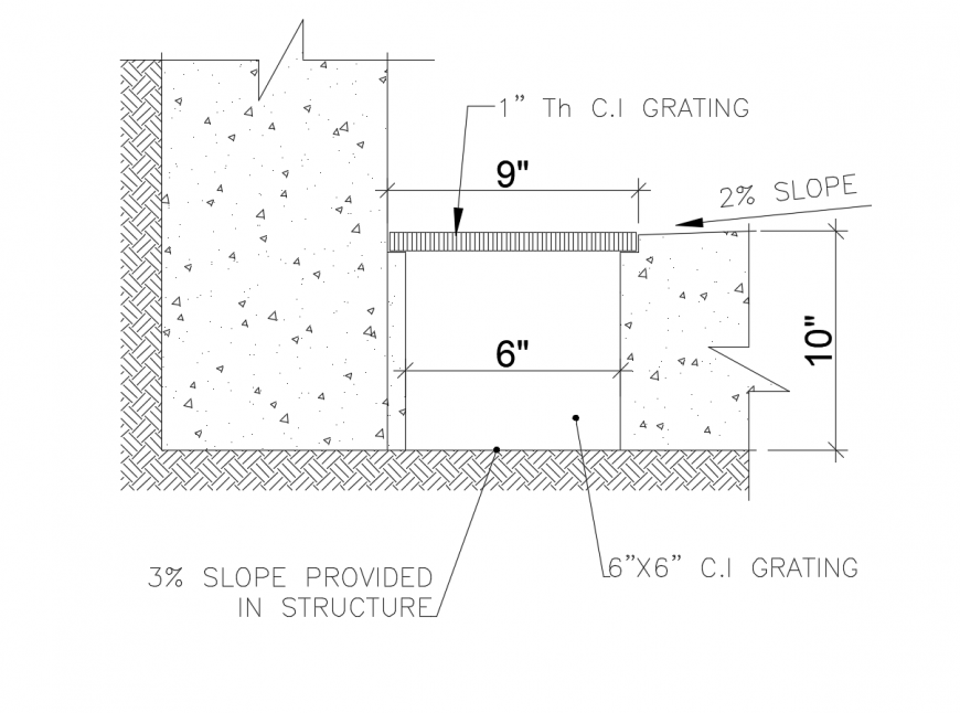 Floor constructive section drawing details of college building dwg file