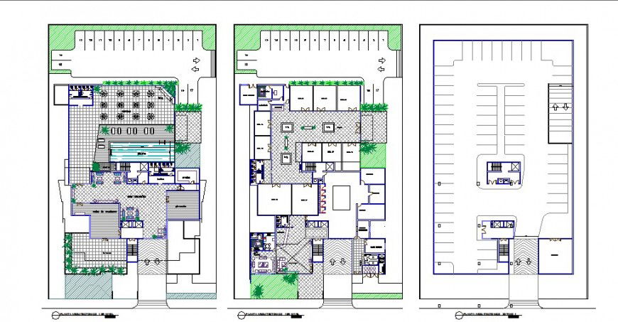 Floor distribution layout plan details of apartment building dwg file