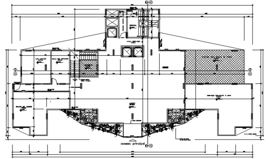 Floor distribution layout plan details of apartment flat building dwg file