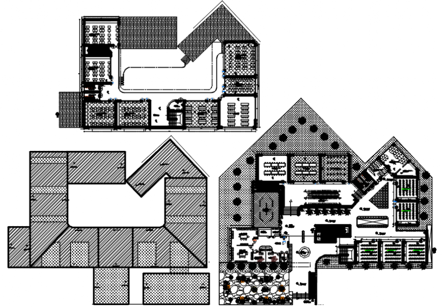 Floor distribution layout plan drawing details of architecture college dwg file