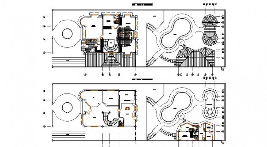 Floor distribution layout plan drawing details of residential house dwg file
