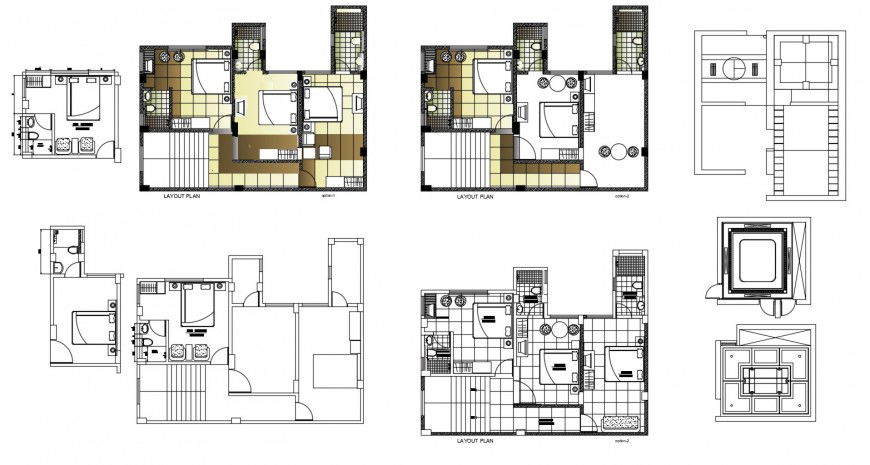 Residential Floor Distribution CAD Drawing in DWG Format