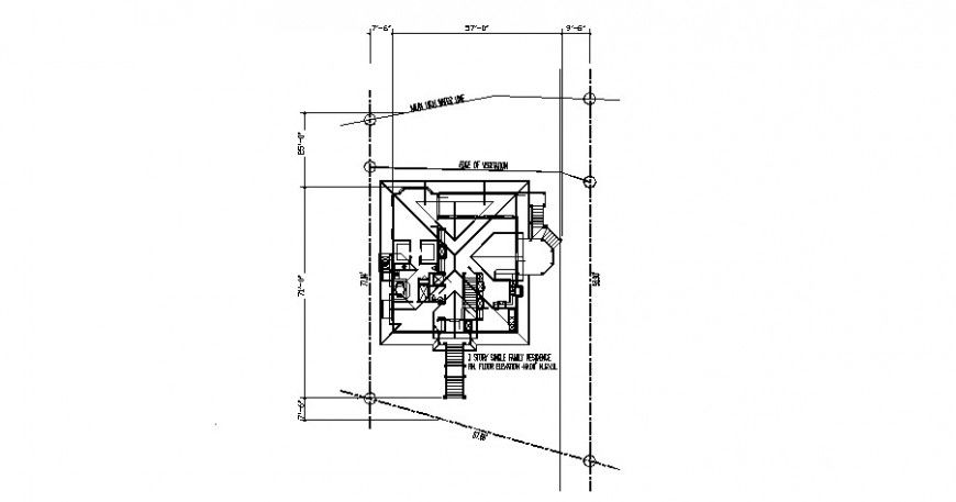 Floor framing plan structure details for existing house dwg file