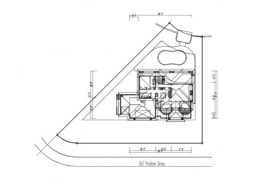 Floor framing plan structure details of club house dwg file