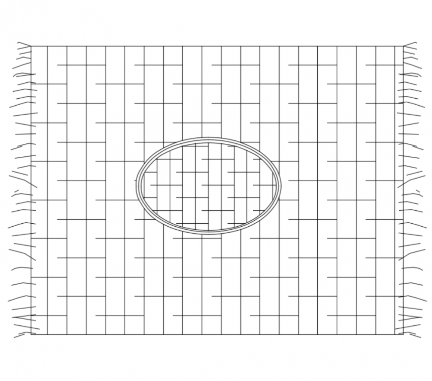 Floor furniture rug top view cad block design dwg file