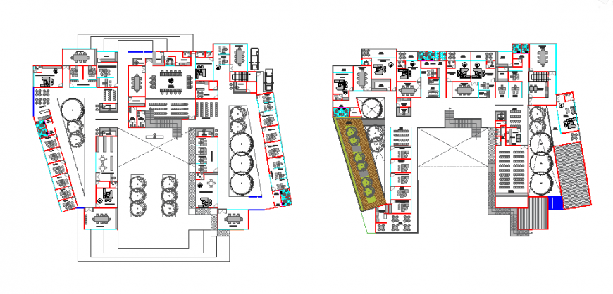 Floor layout design drawing of administrative corporate building design
