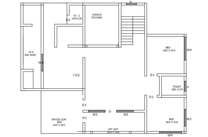 Floor layout drawing file of house