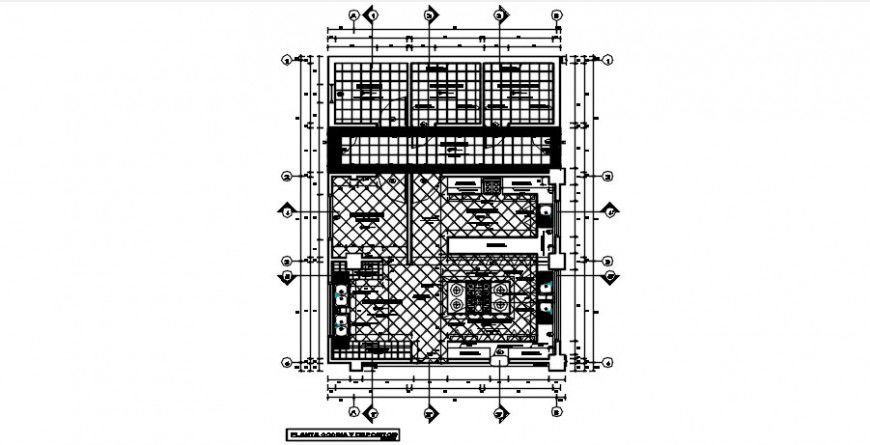 Floor layout plan detailing drawings of kitchen 2d view autocad file