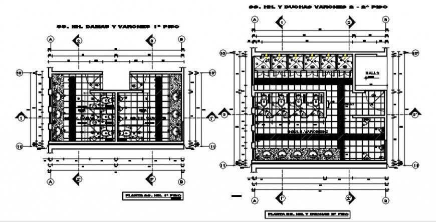 Floor layout plan of sanitary toilet plan details in autocad file