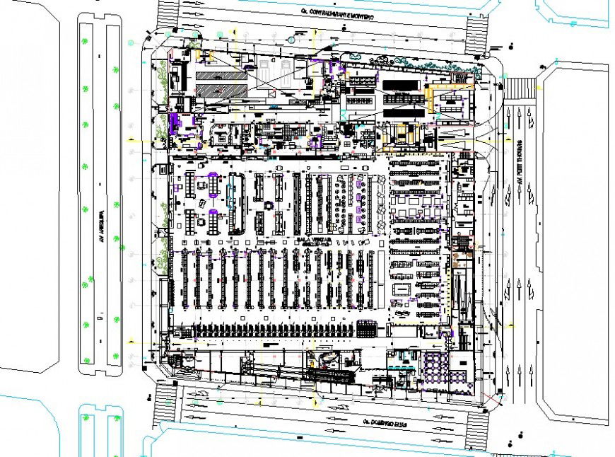 Floor layout plan top view detail