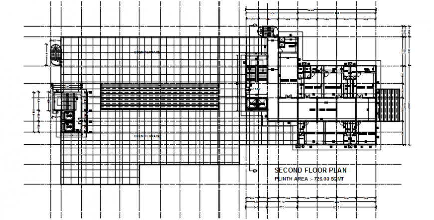 Floor level layout plan of hospital dwg file