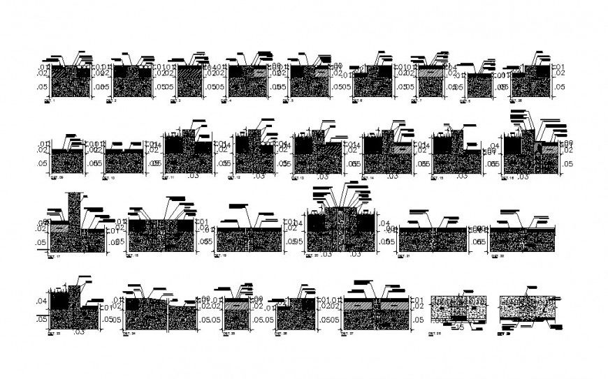 Floor mining and landscaping structure cad drawing details dwg file
