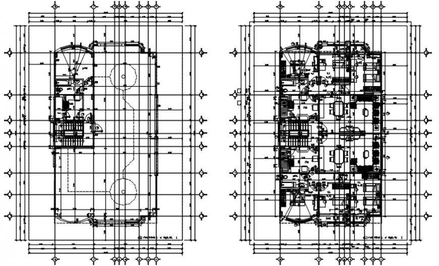 Floor plan and cover plan drawing details of meky villa dwg file