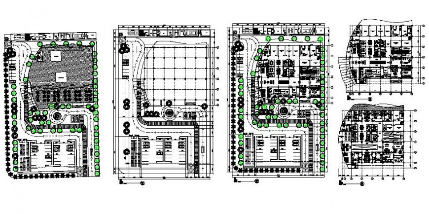 Floor plan and distribution plan details of maternity hospital dwg file