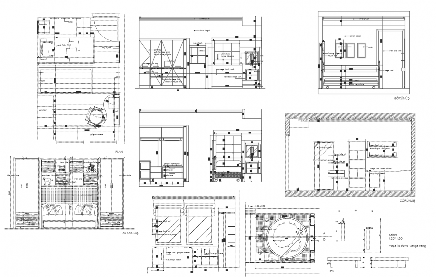 Floor plan and elevation of house in autocad file