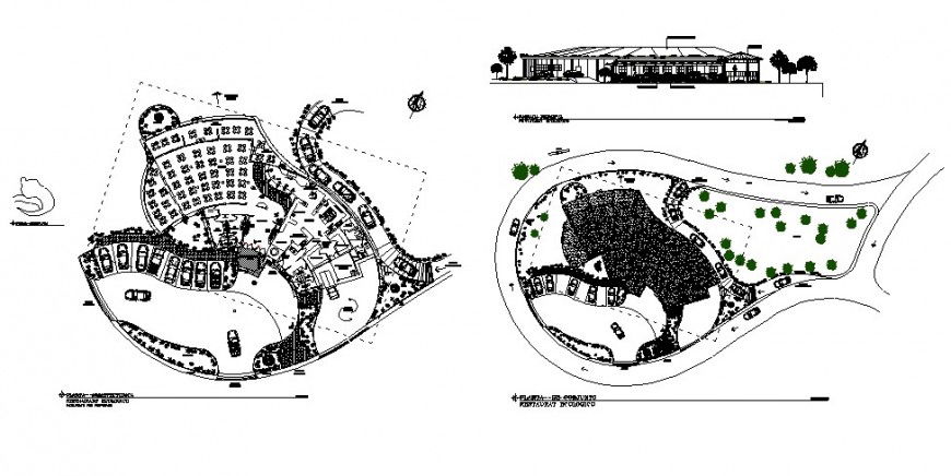 Floor Plan and Elevation of Restaurant Area in AutoCAD Files