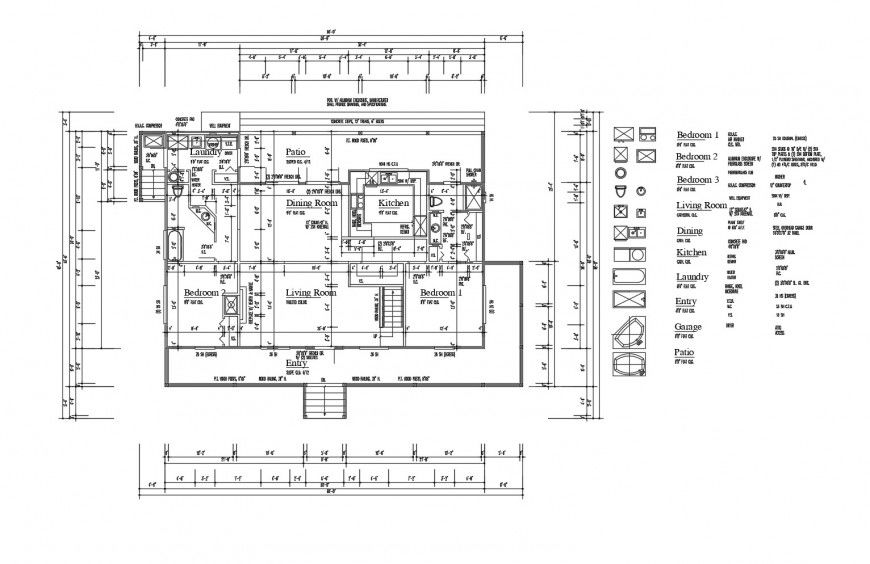 Floor plan and floor framing plan structure details of house dwg file
