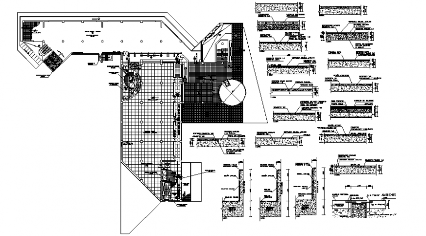 Floor plan and section of foundation