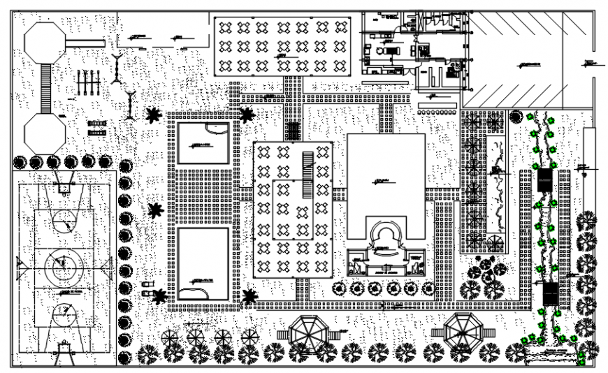 Floor plan detailing drawings 2d view of hotel building units dwg file