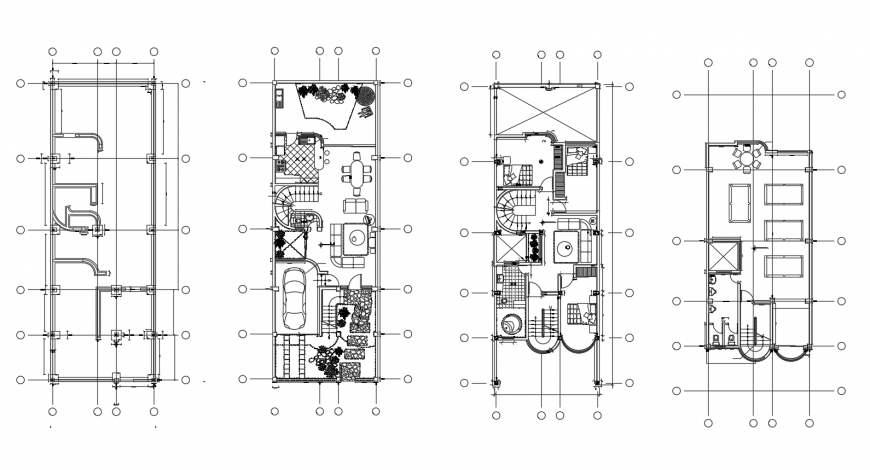 Floor plan distribution, foundation plan and auto-cad drawing details dwg file
