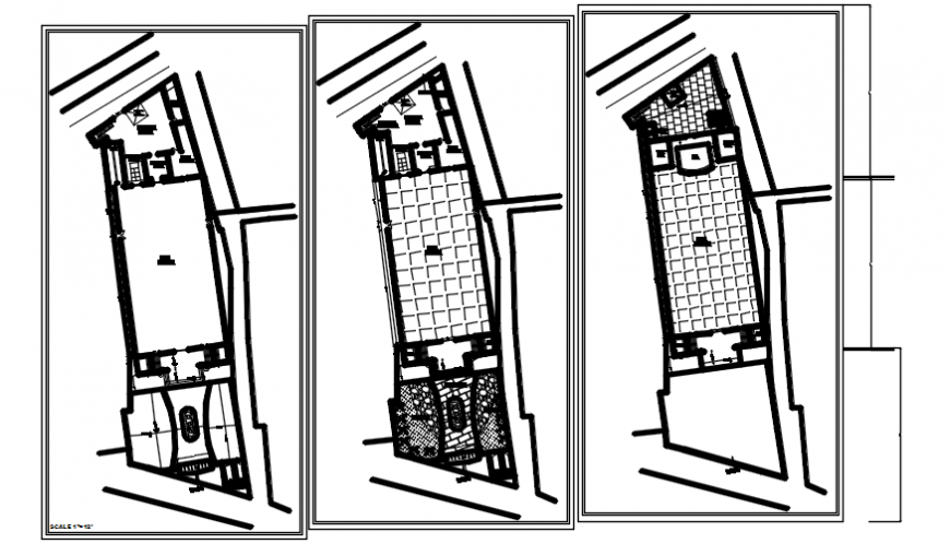Floor plan distribution details for school canteen area dwg file