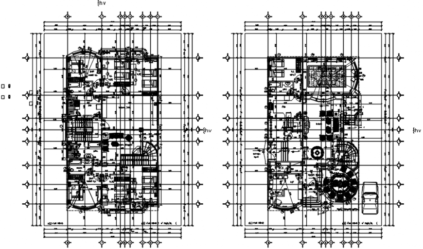 Floor plan distribution details of meky villa dwg file