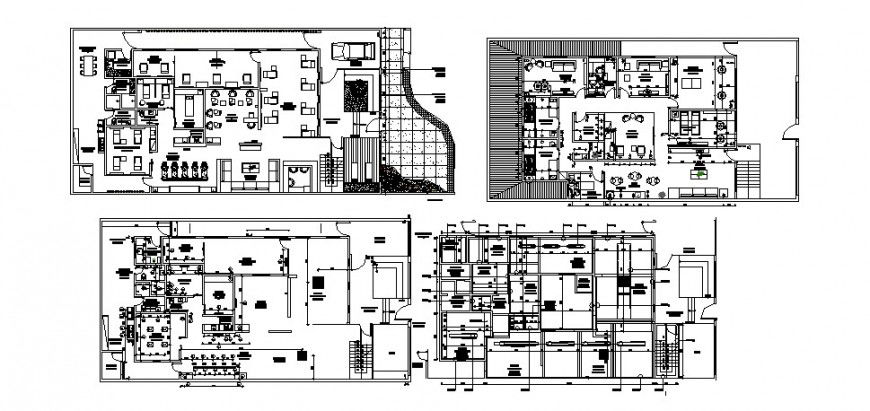 Floor plan distribution drawing details general city hospital dwg file