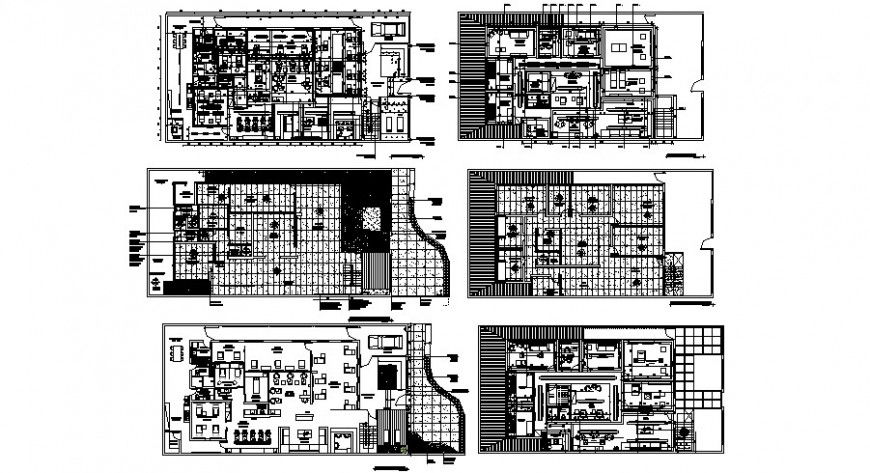 Floor plan distribution drawing details of commercial building dwg file