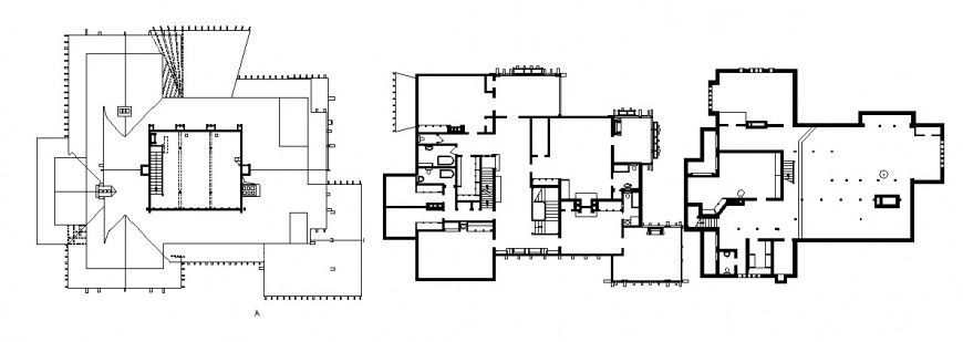 Floor plan distribution drawing details of Gamble house dwg file