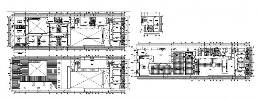 Floor plan distribution drawing details of hospital dwg file