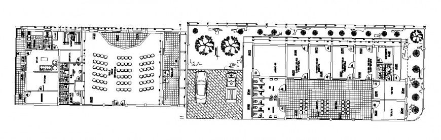 Floor plan distribution drawing details of local hospital building dwg file