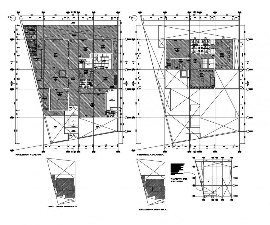 Floor plan distribution drawing details of technical institute dwg file